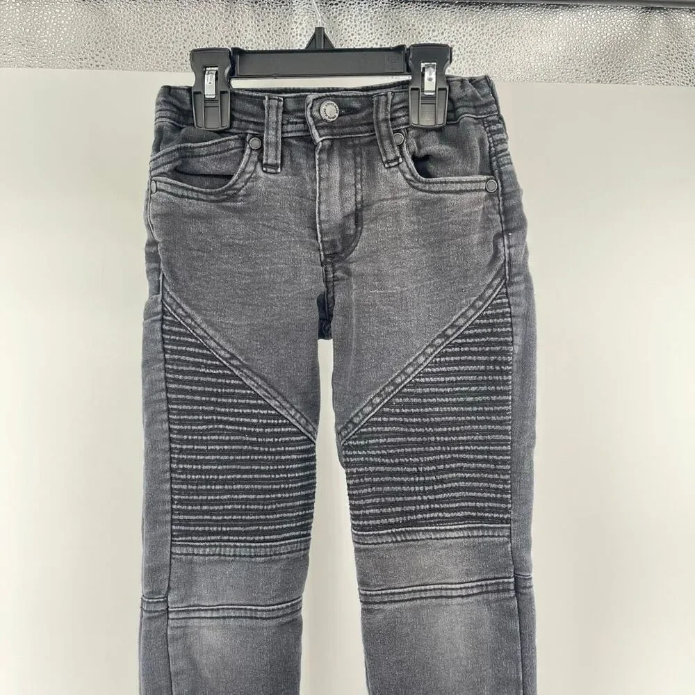 Steve’s Jeans Boys Moto Skinny Jeans Size 5 Gray Wash Stretch Denim Streetwear